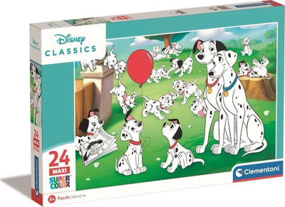 Puzzle Clementoni SuperColor Disney Animals 24 Maxi, 62 x 42cm, shumëngjyrësh