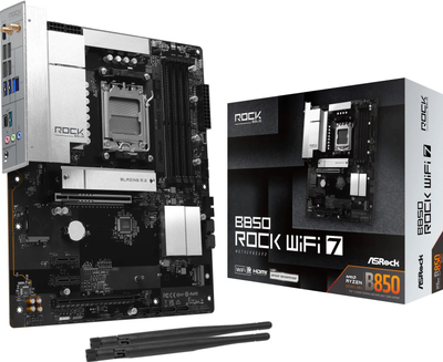 Pllakë amë ASRock B850 Rock WiFi 7, socket AM5, DDR5, e zezë