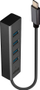 USB разводник Lindy USB 3.2 Тип C, 4 порти, сива