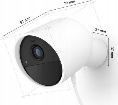 Камера за безбедност Philips Hue Secure Wired Bullet, IP65, за надворешна и внатрешна употреба, бела