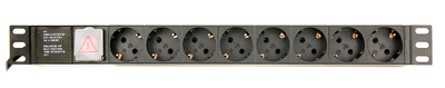 Shpërndarës energjie Gembird EG-PDU-014, 8 dalje Schuko, 1U, i zi