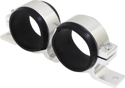 Mbajtëse pompe karburanti TurboWorks, 2x60mm, alumin, ngjyrë argjendi