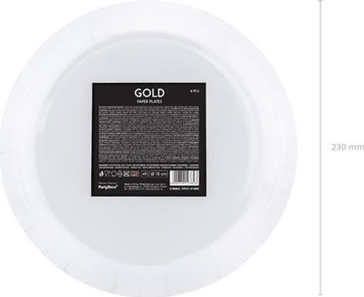 Pjata letre feste ALBI Tale Gold, 23 cm, 6 copë, ngjyrë ari