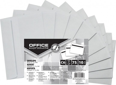 Zarfe Office Products, C6, 114 x 162 mm, 10 copë, të bardhë