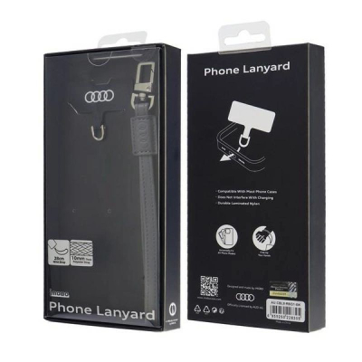 Rrip dore telefoni Audi Universal, 28cm, lëkurë eko, gri