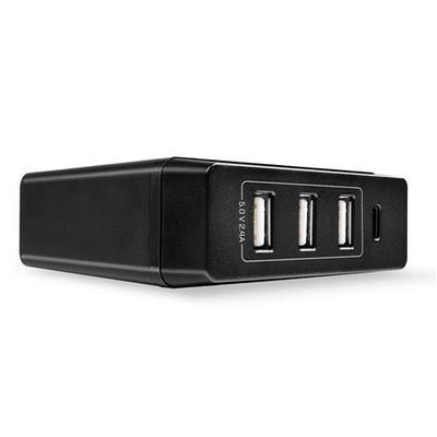 Karikues me 4 porta Lindy, USB C dhe USB A, Power Delivery 72W, i bardhë