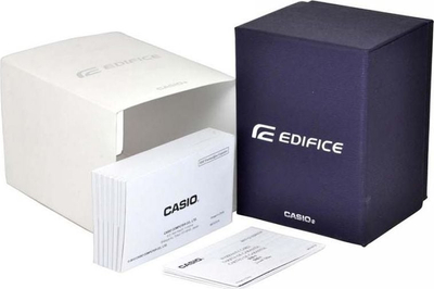 Orë burrash Casio Edifice EFV-560D-1AVUEF, çelik inox, kronograf, argjend me display të zi