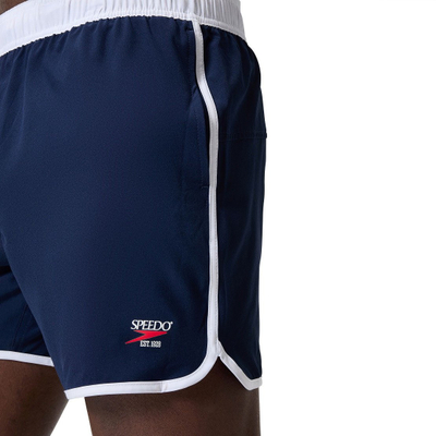 Shorce noti Speedo Jetstream 16" Logo, rezistent ndaj klorit, UPF50+, blu i errët bardh e