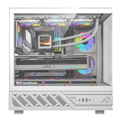 Kuti kompjuteri Darkflash DS950V, ATX, 6 ventilatorë, e bardhë