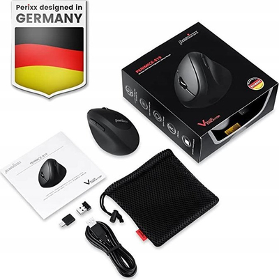 Вертикален ергономски глушец Perixx PERIMICE-819, мулти уред, црн
