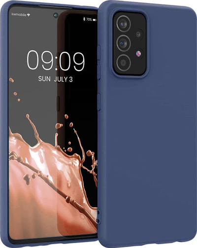 Kapak telefoni Hurtel Silicone Case për Samsung Galaxy A22 4G, silikon i butë, blu