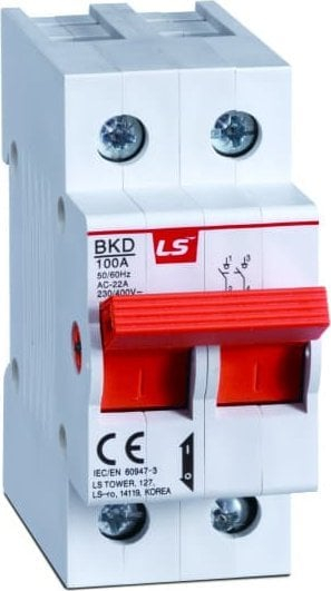 Ndërprës modular LSiS BKD 2P 40A, 2 pole, 40A, gri