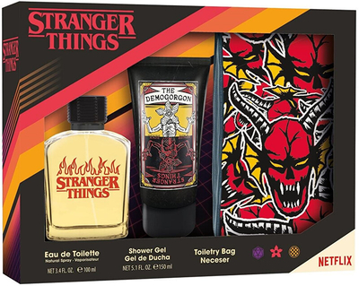 Set EP Line Stranger Things - EDT 100 ml + xhel dushi 150 ml + çantë