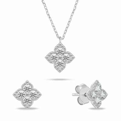 Set qafore + vathë për femra Brilio Silver SET283W