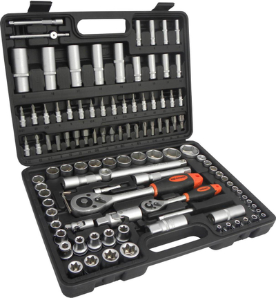 Set veglash Geko G10151, 108 copë, me çelësa edhe bita