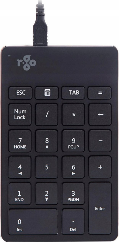 Tastierë numrash R-Go Tools Numpad Break, ergonomike, me kabllo, e zezë