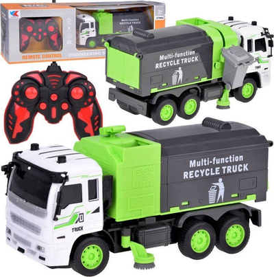 Makina lodër Jokomisiada Garbage Truck, me telekomandë, drita LED, e gjelbër