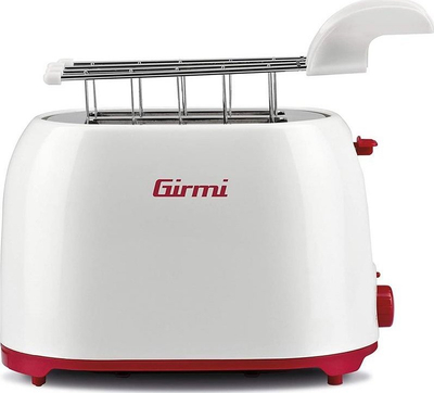 Toaster Girmi TP11, 7 nivele thekje, mbajtëse buke, i bardhë me të kuqe