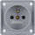 Prizë Hager Integro Flow, 1x Schuko, 16A 250V, gri