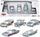 Set lodra makina Disney Pixar Cars Disney 100 Celebration, 5 copë die-cast, shkallë 1:55, ngjyrë argjendtë
