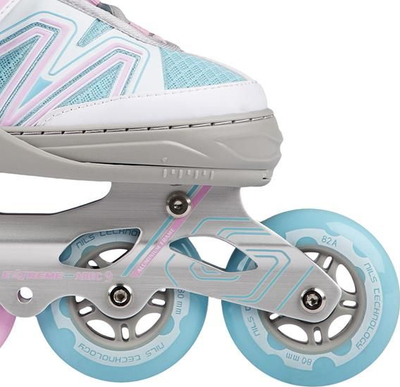 Rola inline Nils Adjustable L, nr 39-42, rrota PU 82A, gri me rozë