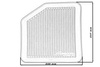 Filter ajri panel Simota OT016, 240x237mm, për motor, blu