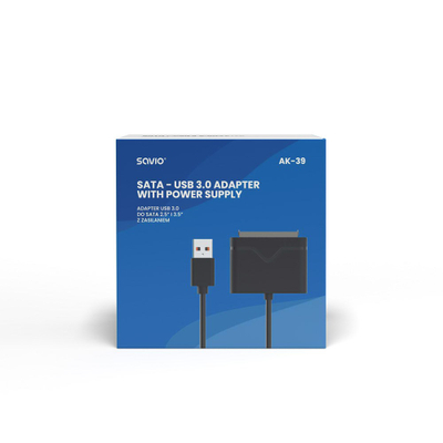 Kuti eksternale Savio AK-39, 3.5" SATA në USB 3.0, deri 10TB, e zezë