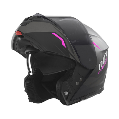 Helmetë modulare motoçiklete Nox N968 Ultra, vizorë e gjerë, e zezë