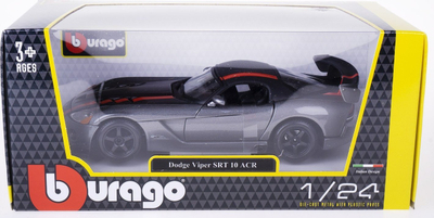 Maket veture BBURAGO Dodge Viper SRT 10 ACR, shkalla 1:24, metalik, i kuq