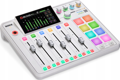 Mikser audio RODE RODECaster Pro II, studio e vogël podcast, e bardhë