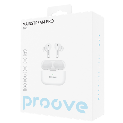 Dëgjuse wireless Proove Mainstream Pro TWS, me aplikacion, të bardha