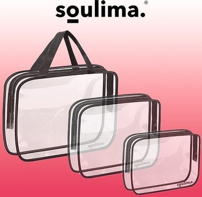 Set çantash organizuese Transparent Necessities, 3 pjesë, PVC, transparente