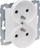 Prizë dyshe Legrand SUNO 721191, 2x2P+E, 16A 250V, e bardhë