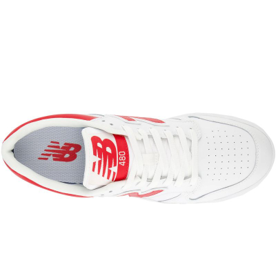 Atlete New Balance BB480LTR, lëkurë, taban OrthoLite, të bardha