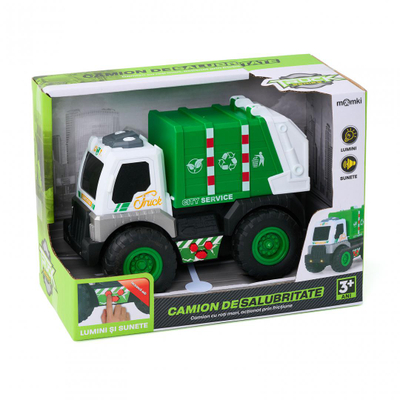 Kamion lodër Momki Garbage Truck, 20 cm, me drita dhe tinguj, shumëngjyrësh