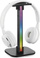 Држач за слушалки Mozos D11, RGB, пластика, Црна