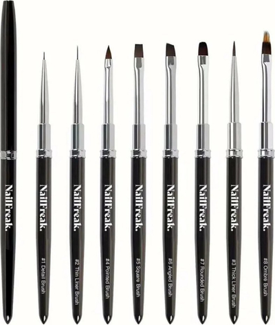 Set furçash për thonj NailFreak Brush Set, 8 copë