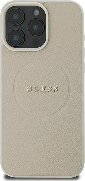 Këllëf telefoni Guess GUHMP16LPGHSMME për iPhone 16 Pro 6.3", MagSafe, lëkurë eko, bezhë