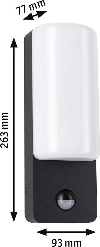 Aplik muror i jashtëm Paulmann Bonnie LED, me sensor lëvizjeje, alumin, antracit