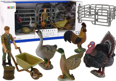 Set figurina LeanToys Farm, 11 pjesë, ferma fshati, shumëngjyrëshe