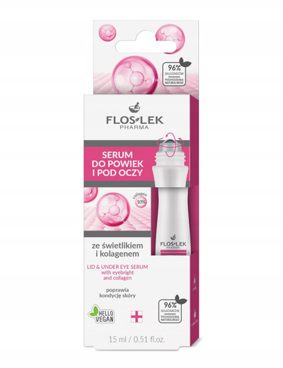 Серум за очи Floslek Eye Care, со очанка и колаген, 15 ml