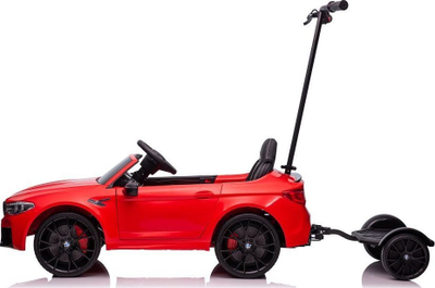 Makina elektrike për kalamaj Lean Cars BMW M5, me platformë për prind, e kuqe me llak