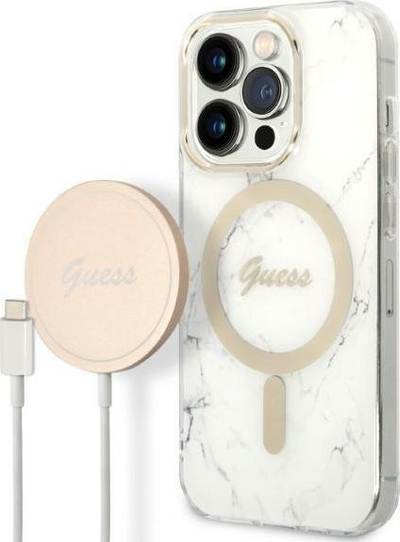 Set këllëf dhe karikues Guess GUBPP14LHMEACSH për iPhone 14 Pro 6.1", mbrojtës, i bardhë