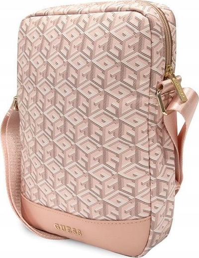Çantë tableti Guess GCube Stripe, deri 10\", lëkurë eco, rozë