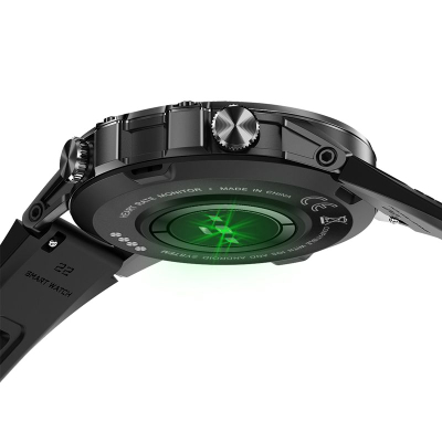 Orë e zgjuar Veltori VT120-1, ekran 1.39", IP68, rrip silikoni i zi