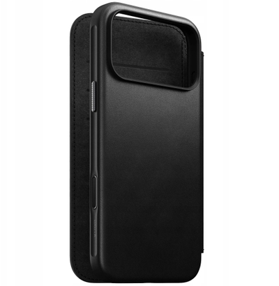 Këllëf lëkure Nomad Modern Leather Folio për iPhone 17 Pro, me portofol, MagSafe, i zi