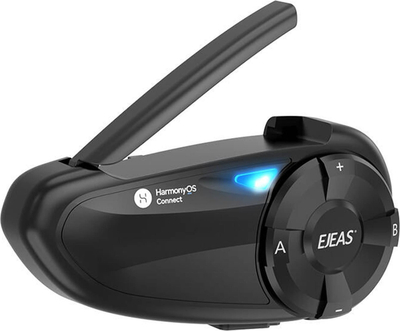 Interkom për motor Ejeas Q7, Bluetooth, që montohet te kaska, i zi