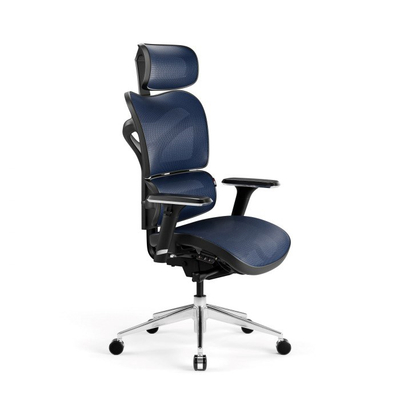 Karrige zyre Diablo Chairs V-Commander, ergonomike, e zezë e kaltër