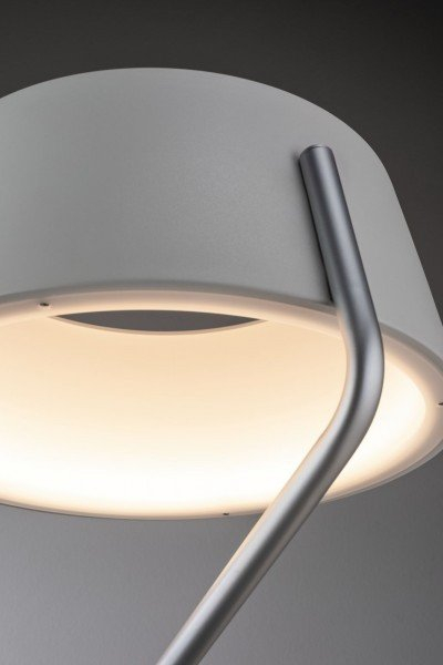 Lampë dyshemeje LED Ebern Designs Helton, 148 cm, dritë e bardhë e ngrohtë, e bardhë