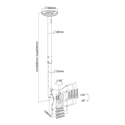 Mbajtëse për TV/Projektor Sbox CPLB-28S